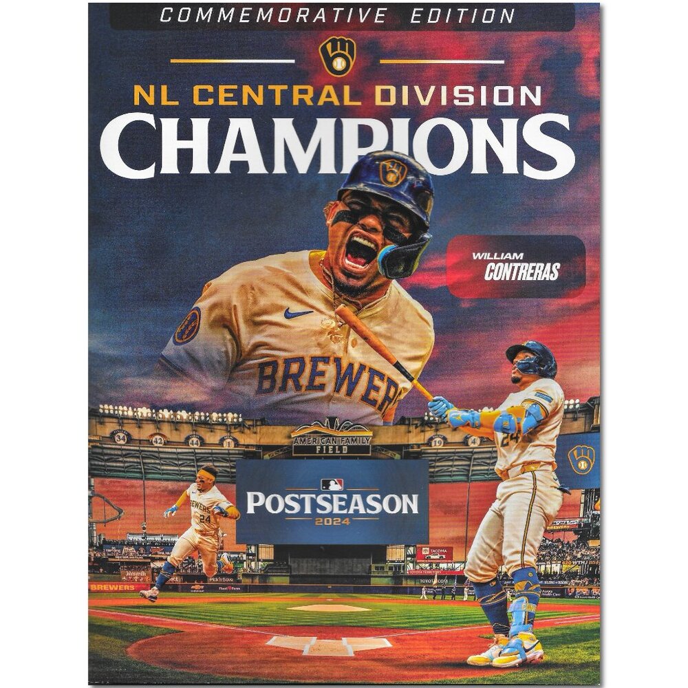 2024 Milwaukee Brewers NY Mets NL Central Champion Unscored Postseason Program